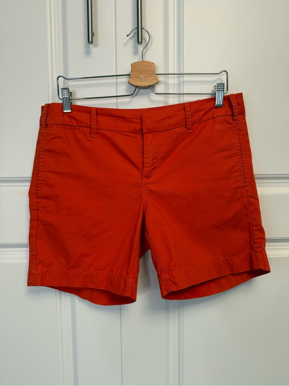 G1 Paper Twill 4” Chino Shorts Orange Papaya Size 8 Anthropologie Cotton
